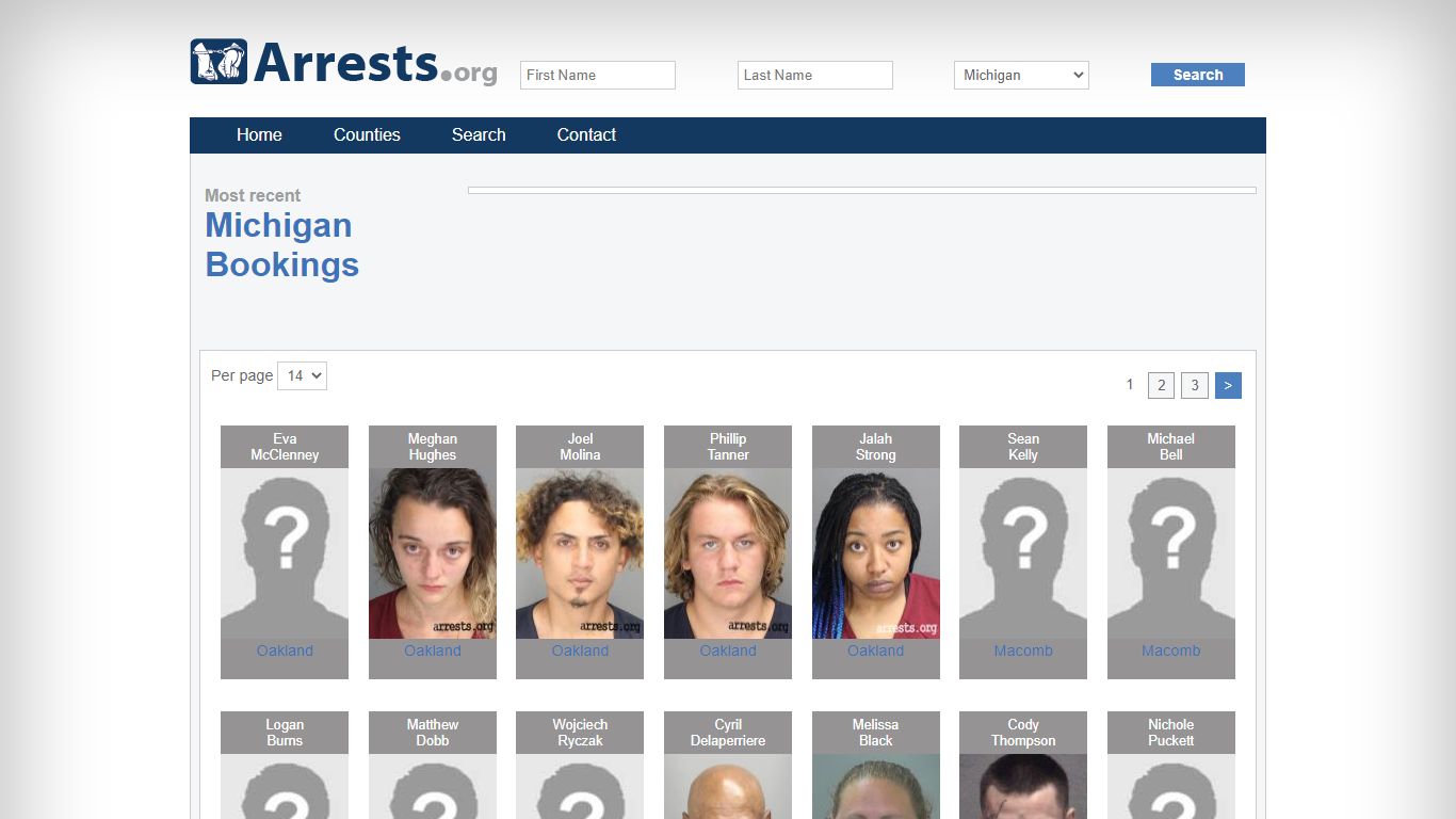 Michigan Arrests and Inmate Search