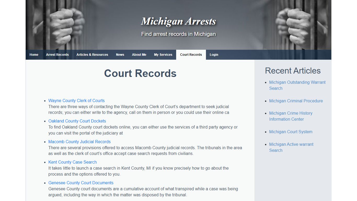 Court Records - Michigan Arrests